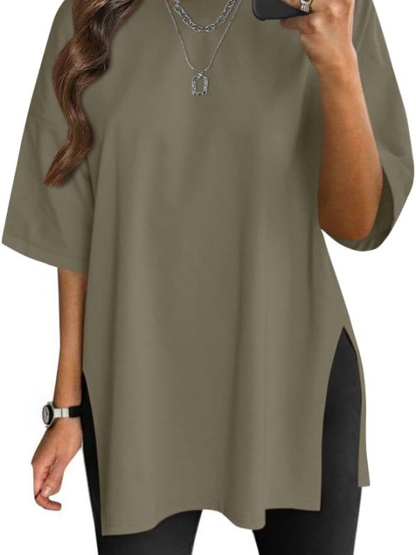 Women’s Summer Casual Short Sleeve Oversize Workout T-Shirt Tee Tops