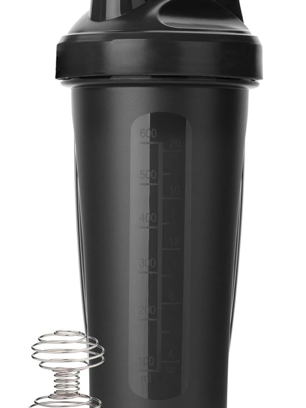 Shaker Bottles for Protein Mixes, 28 oz, 1 Pack, Black, Protein Shaker Bottle with Wire Whisk Ball, Blender Bottle