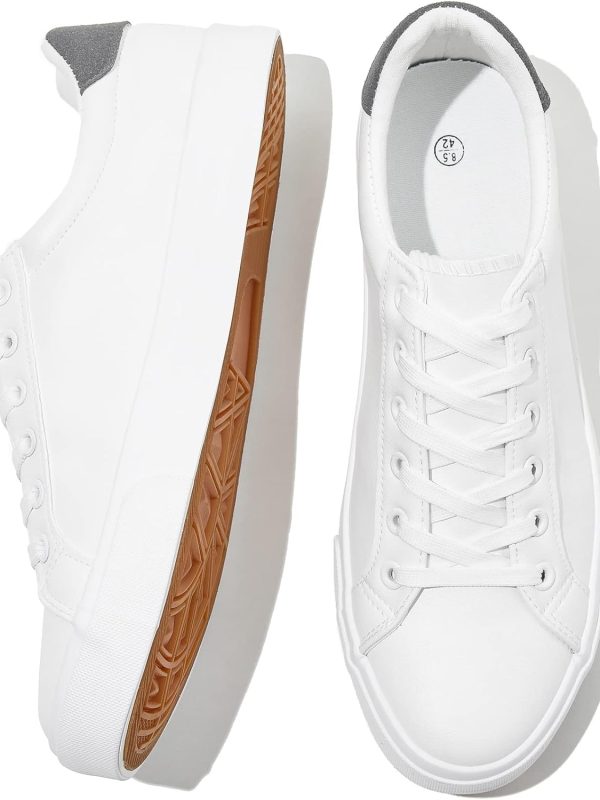 men White Tennis Shoes Low Top  Sneakers PU Leather Casual Shoe for Men