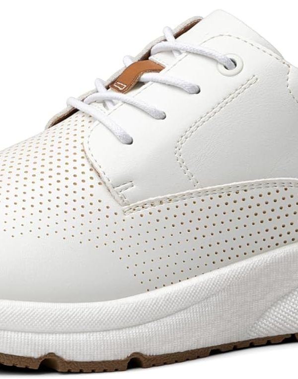 men Dress Sneakers Casual Lace Up Oxford Cushied Walking Shoes Lightweight Breathable