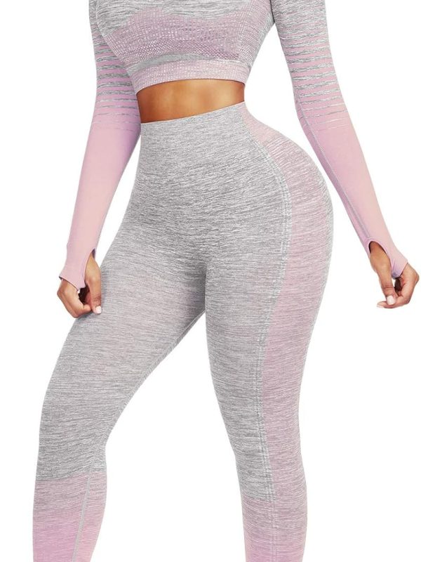 Workout Sets for Women 2 Piece High Waist Seamless Leggings and Crop Top Yoga Outfit