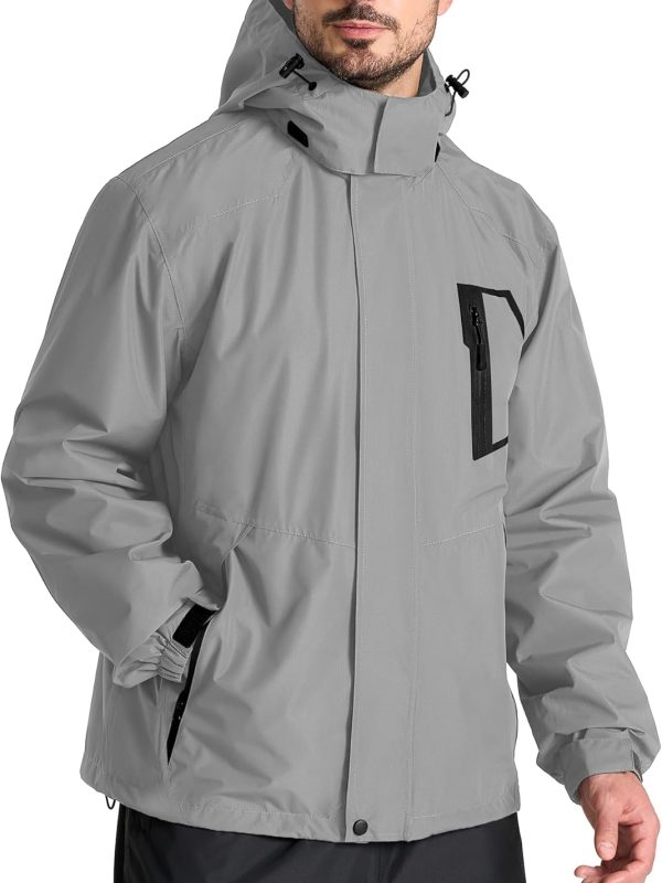 Mens Rain Jackets Waterproof with Hood Men Windbreaker Jackets Lightweight Rain Coats for Golf Fishing Hiking