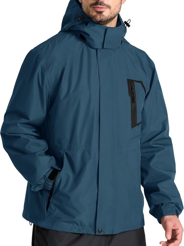 Mens Rain Jackets Waterproof with Hood Men Windbreaker Jackets Lightweight Rain Coats for Golf Fishing Hiking