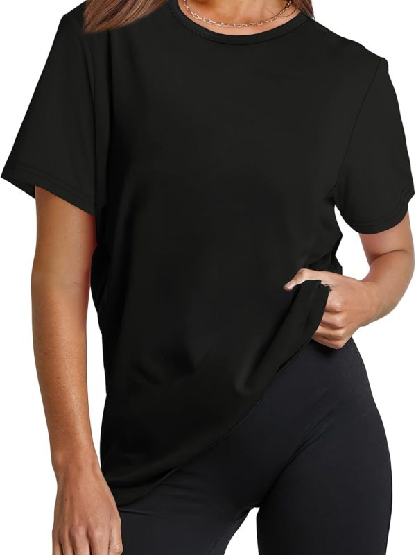 Workout Tops for Women UPF 50+ Breathable Quick Dry Loose Fit T Shirt Outdoor Yoga Running Hiking Gym Tee Top