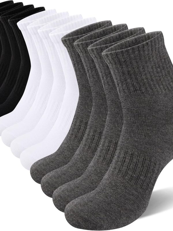 Mens Ankle Socks Cotton Quarter Thin Ankle High Mini Crew Socks for Men 6 Pairs